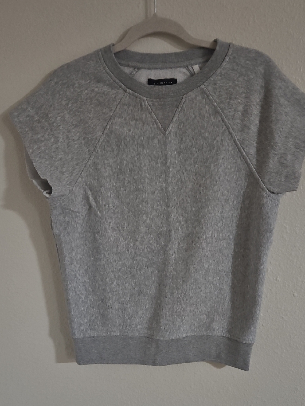 L.A. Hearts by PacSun Heather Grey Short Sleeve Cropped Sweatshirt – Size XS